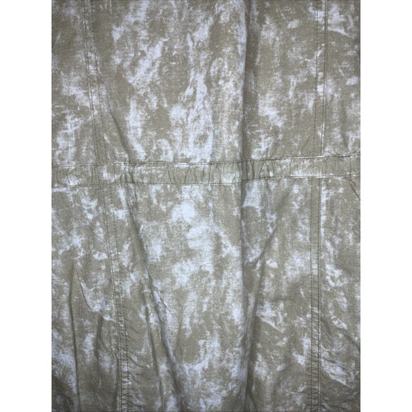 Medium Designer Michael Kors Sleeveless Khaki & White Acid Wash Zip-Up Dress - Picture 12 of 14